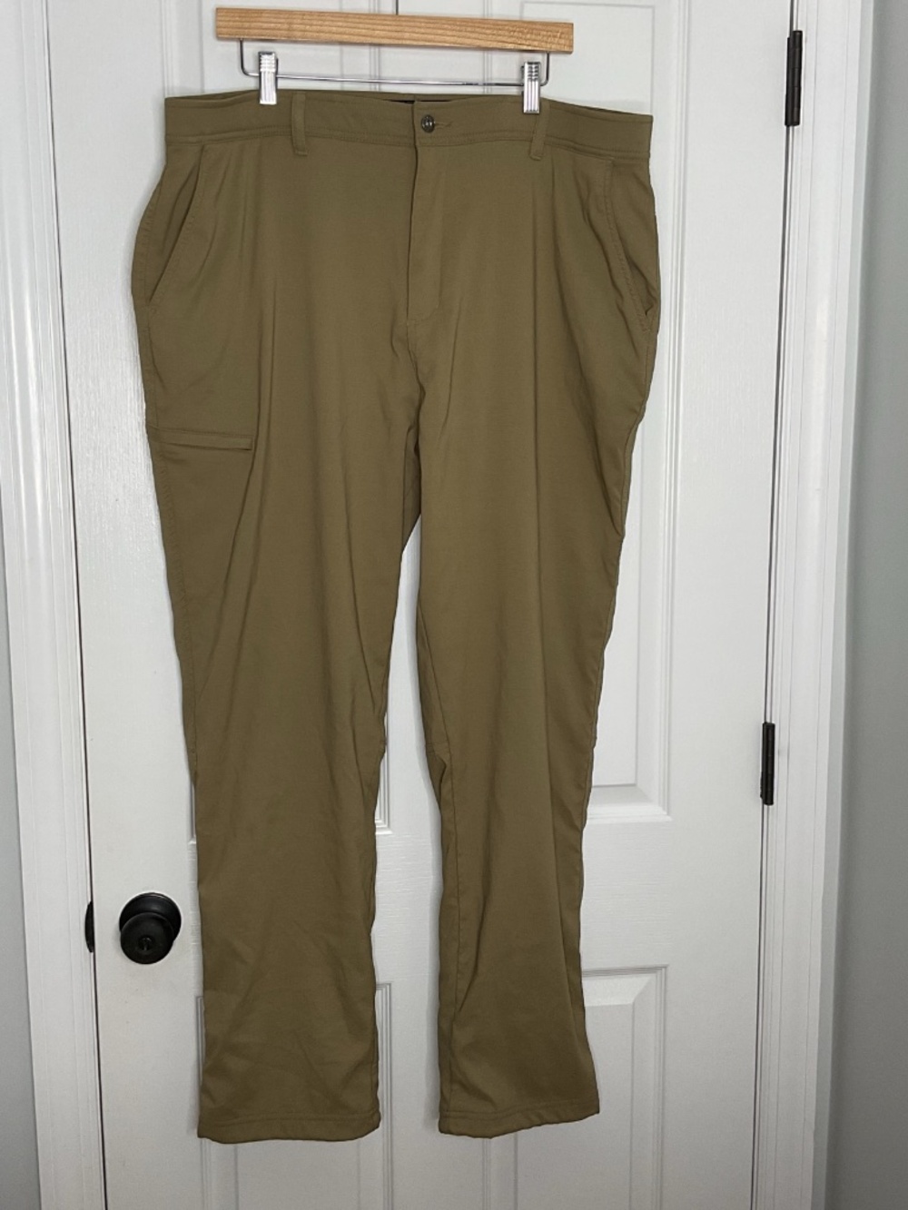 Gerry Men Fleece Lined Hiking Pants 40x32 Khaki Tan Cargo Stretch Outdoor Travel